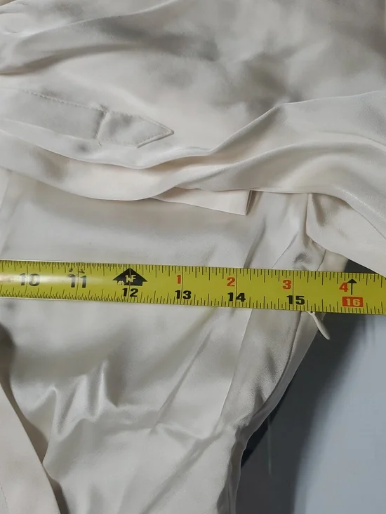 NWT Avra Agata Satin Faux Wrap Mini Dress Size XS Off White Feminine Wedding - Picture 13 of 16